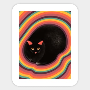 Staring black cat Sticker